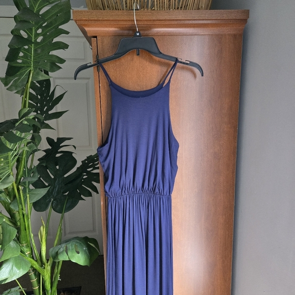 Lush Navy Blue Sleeveless Maxi Dress - Picture 2 of 6
